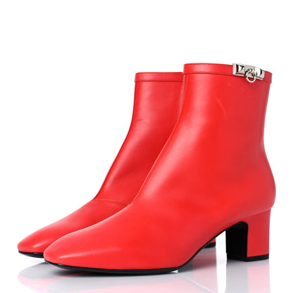Hermes Calfskin Power Ankle Boots 38 Rouge Vif 3 of 9