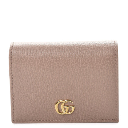 Gucci Pebbled Calfskin GG Marmont Card Case Porcelain Rose 1 of 8