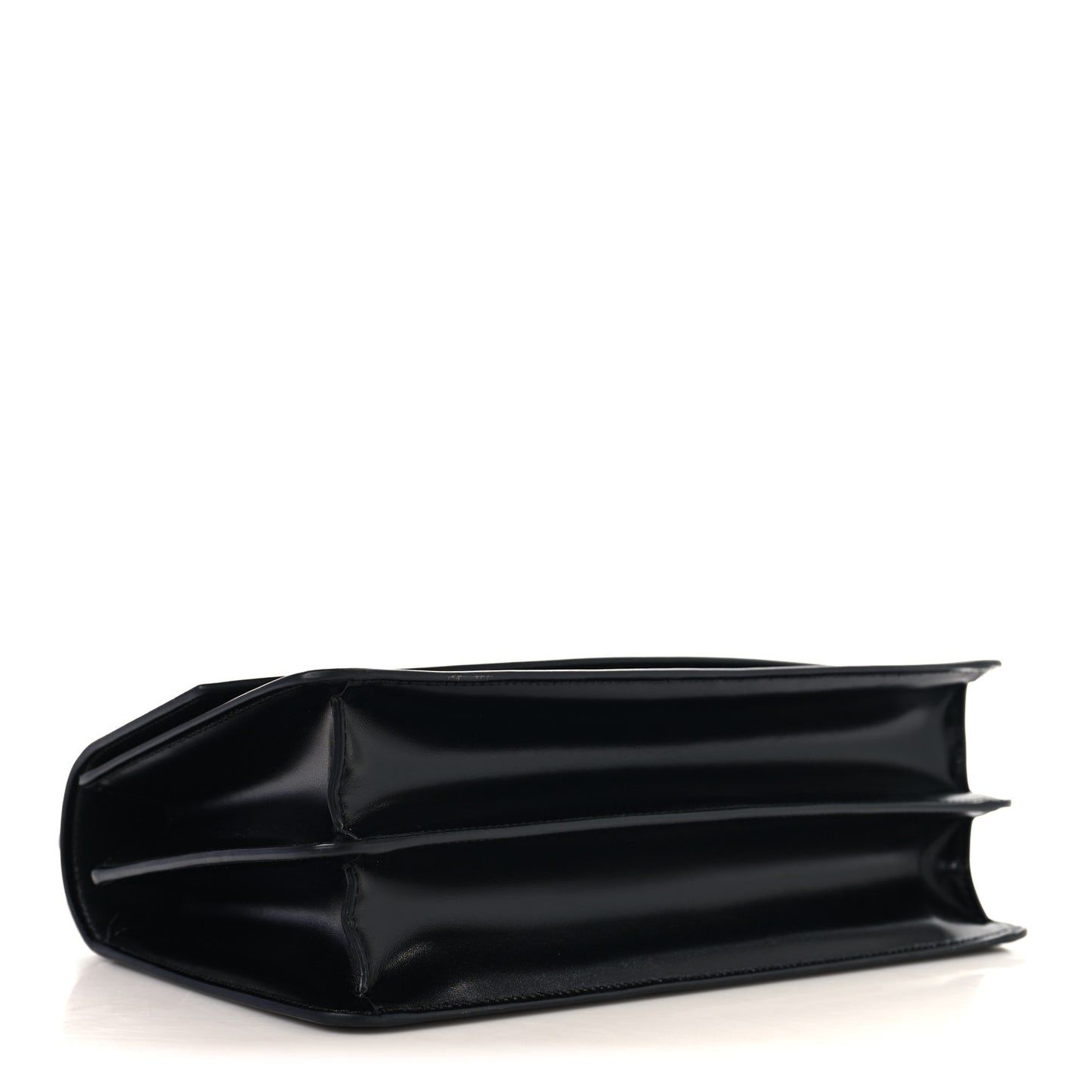 Shiny Calfskin Vlogo Vain Shoulder Bag Black