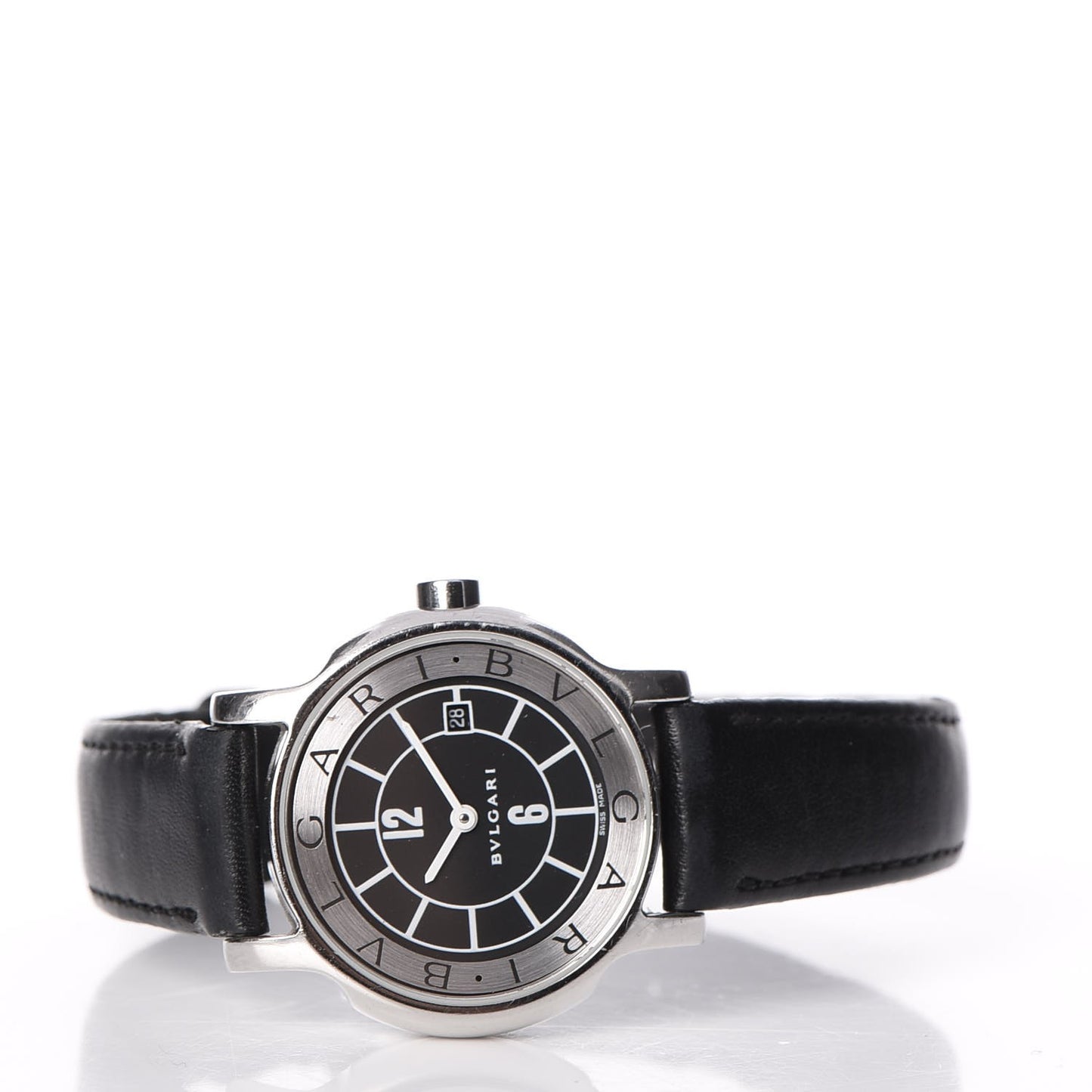 Stainless Steel Calfskin 29mm Solotempo Quartz Watch Black