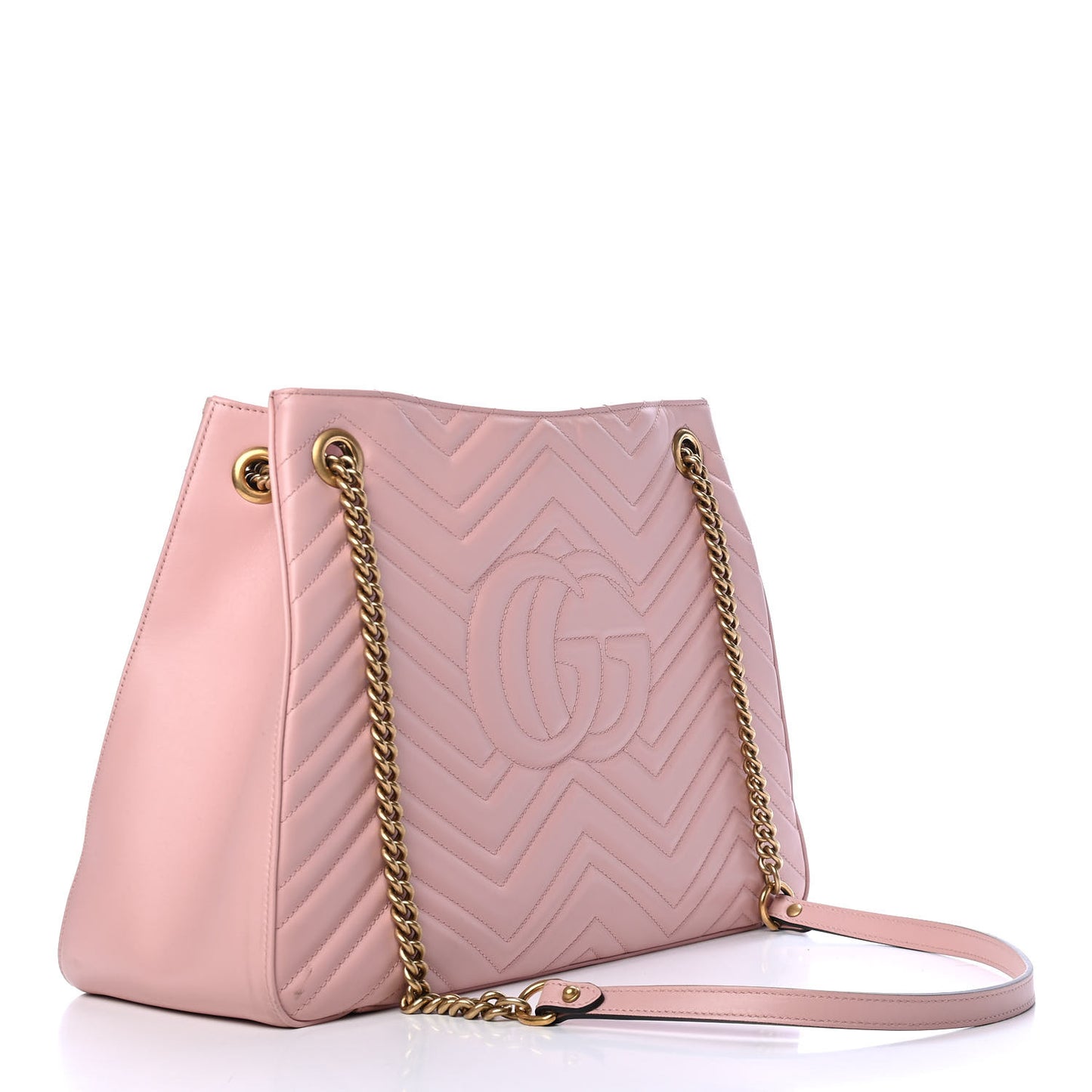 Calfskin Matelasse Medium GG Marmont Shoulder Tote Bag Perfect Pink