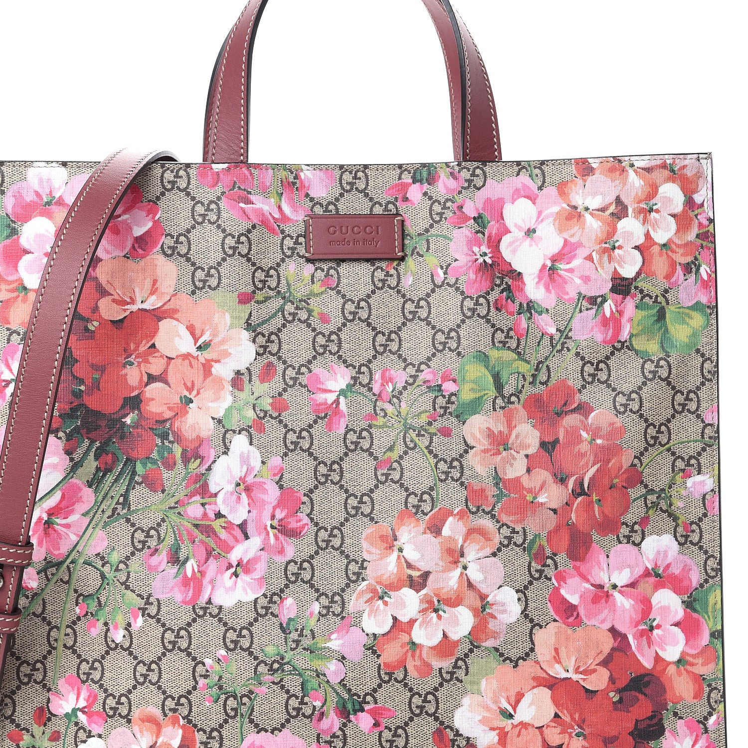 Gucci Soft GG Supreme Monogram Blooms Vertical Tote Beige Multicolor Dry Rose 7 of 9