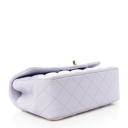 Chanel Lambskin Quilted Mini Top Handle Rectangular Flap Light Purple 4 of 13