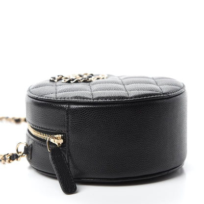 Chanel Caviar Quilted French New Wave Round Clutch With Chain Black 4 of 11