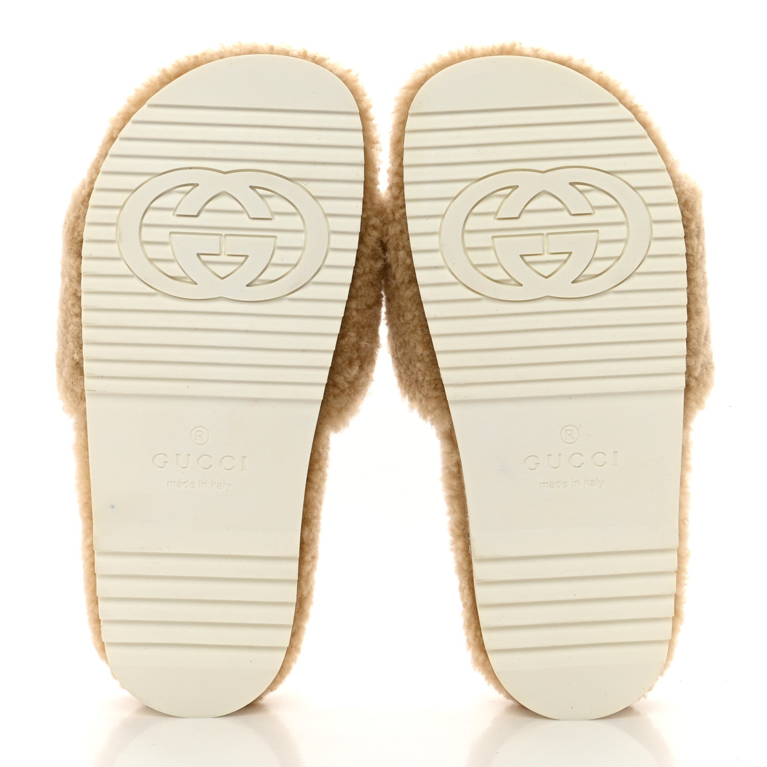 Gucci Shearling Womens Eileen Slide Sandals 38 Cocoa Butterscotch 5 of 9