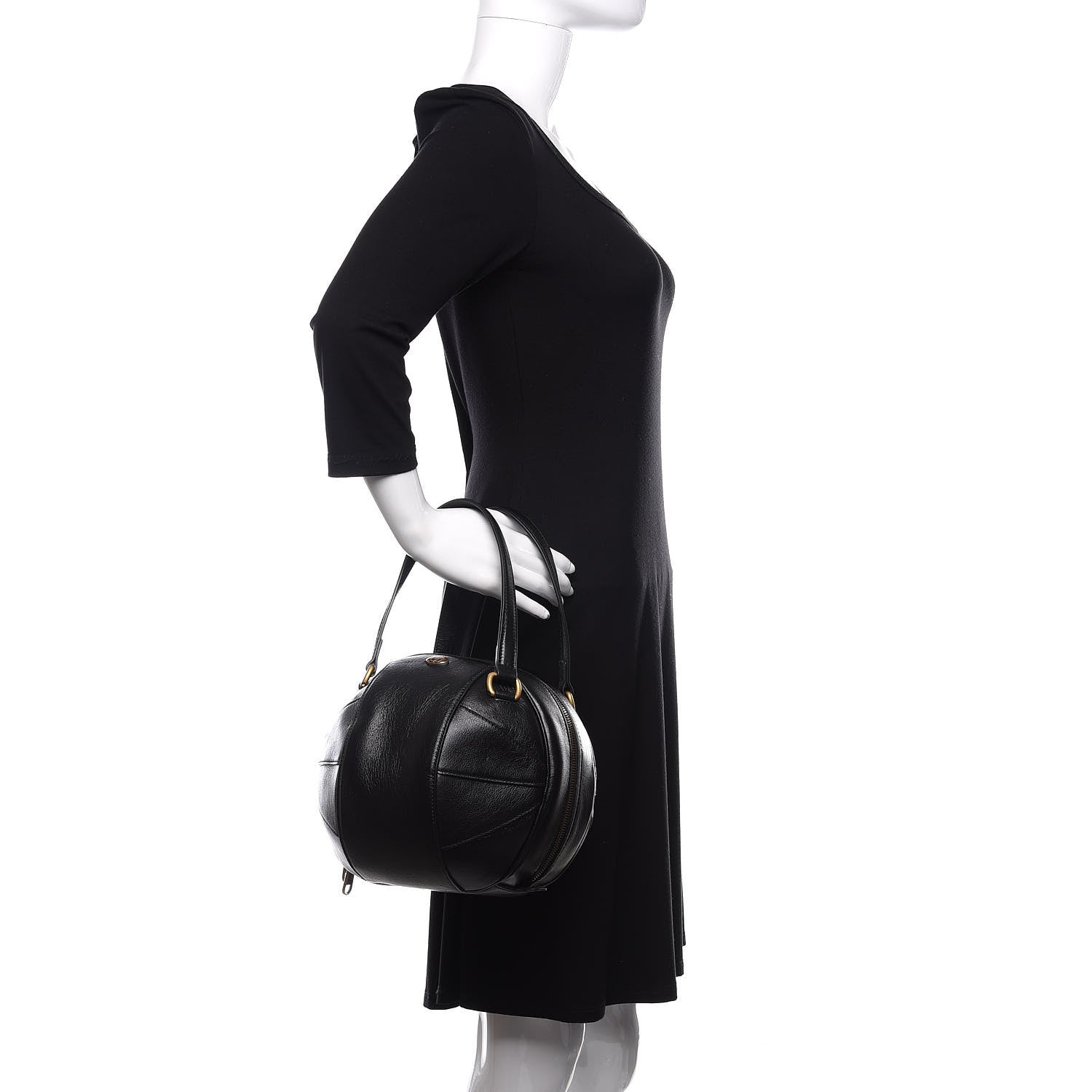 Gucci Piuma Lux Energy Tifosa Basketball Shaped Shoulder Bag Black 2 of 9