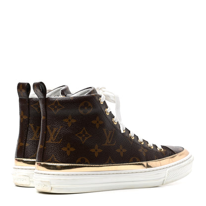 Louis Vuitton Patent Monogram Stellar Sneaker Boots 38 Gold 5 of 9