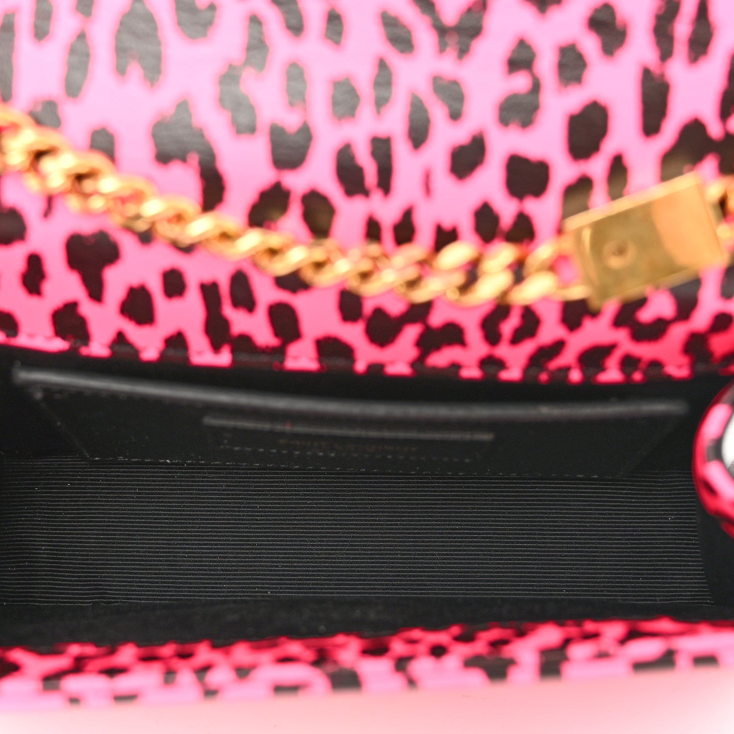 Saint Laurent Calfskin Leopard Small Monogram Kate Satchel Pink Black 6 of 11