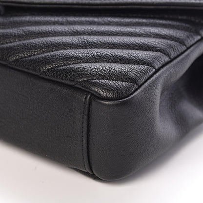 Saint Laurent Sheepskin Matelasse Chevron Monogram Medium College Bag Black 10 of 10