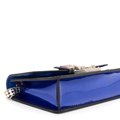 Christian Dior Metallic Patent Crystal Dioraddict Flap Bag Blue 9 of 10
