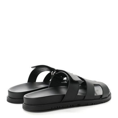 Hermes Calfskin Womens Chypre Sandals 38 Black 4 of 9