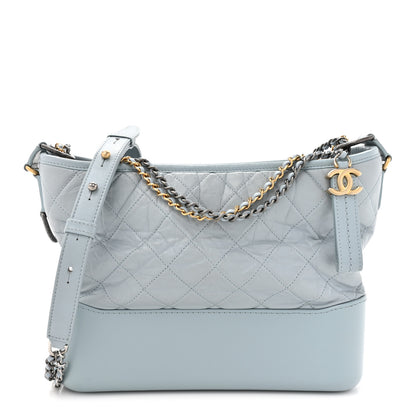 Chanel Aged Calfskin Quilted Medium Gabrielle Hobo Light Blue 1 of 12