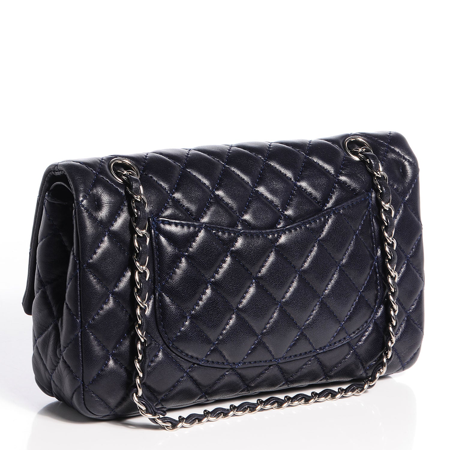 Chanel Lambskin Medium Double Flap Navy 3 of 8