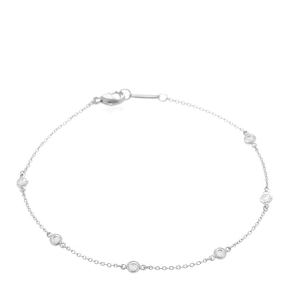 Tiffany Platinum Diamond .30ctw Elsa Peretti Diamonds by the Yard Station Bracelet 1 of 6