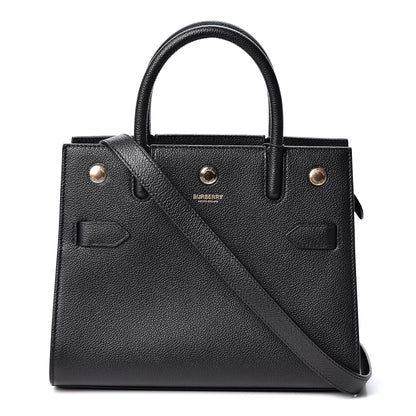 Burberry Grainy Calfskin Mini Two Handle Title Bag Black 1 of 8