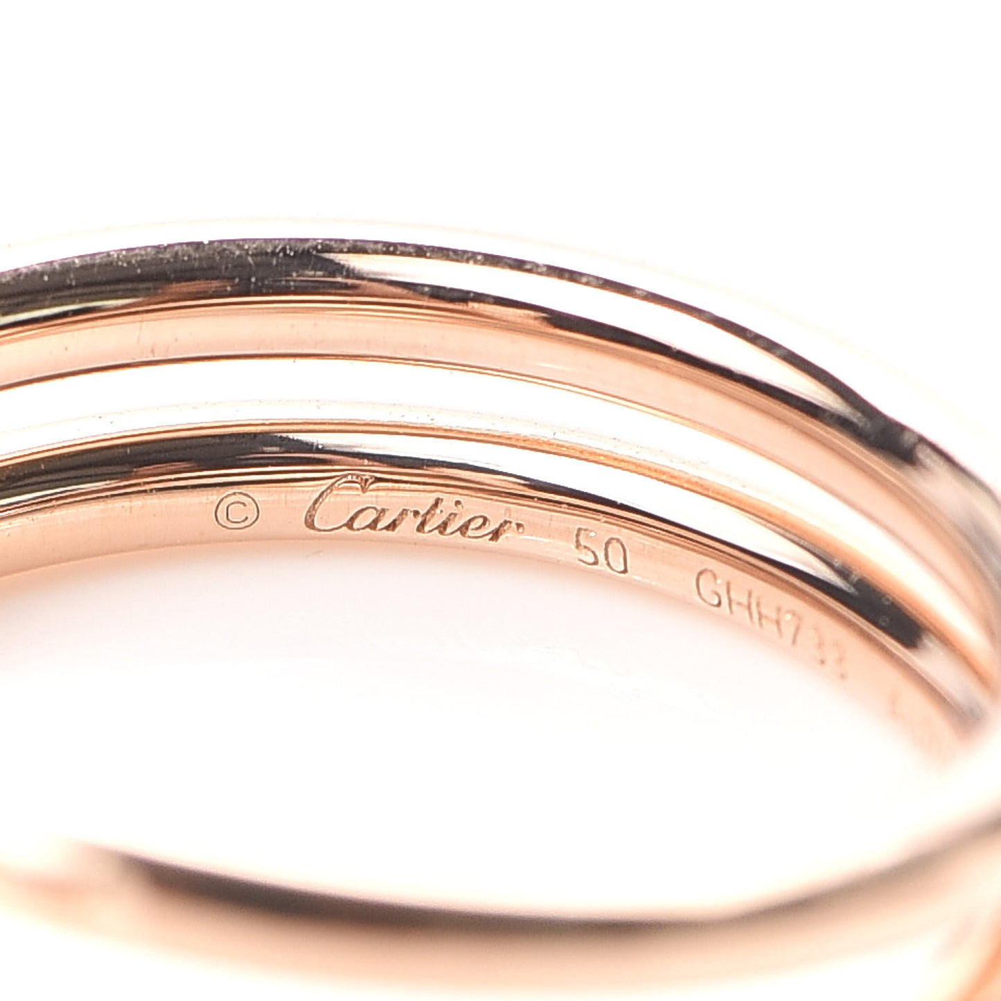 18K Pink Gold Diamond Double Juste Un Clou Ring 50 5.25