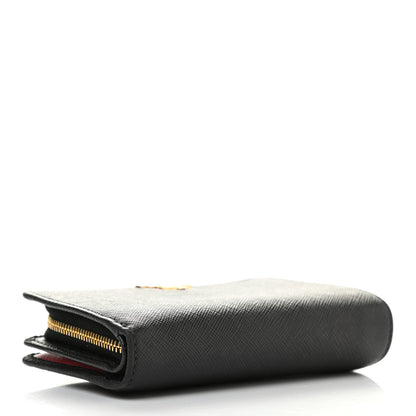 Prada Saffiano Metal Compact Wallet Black 4 of 10