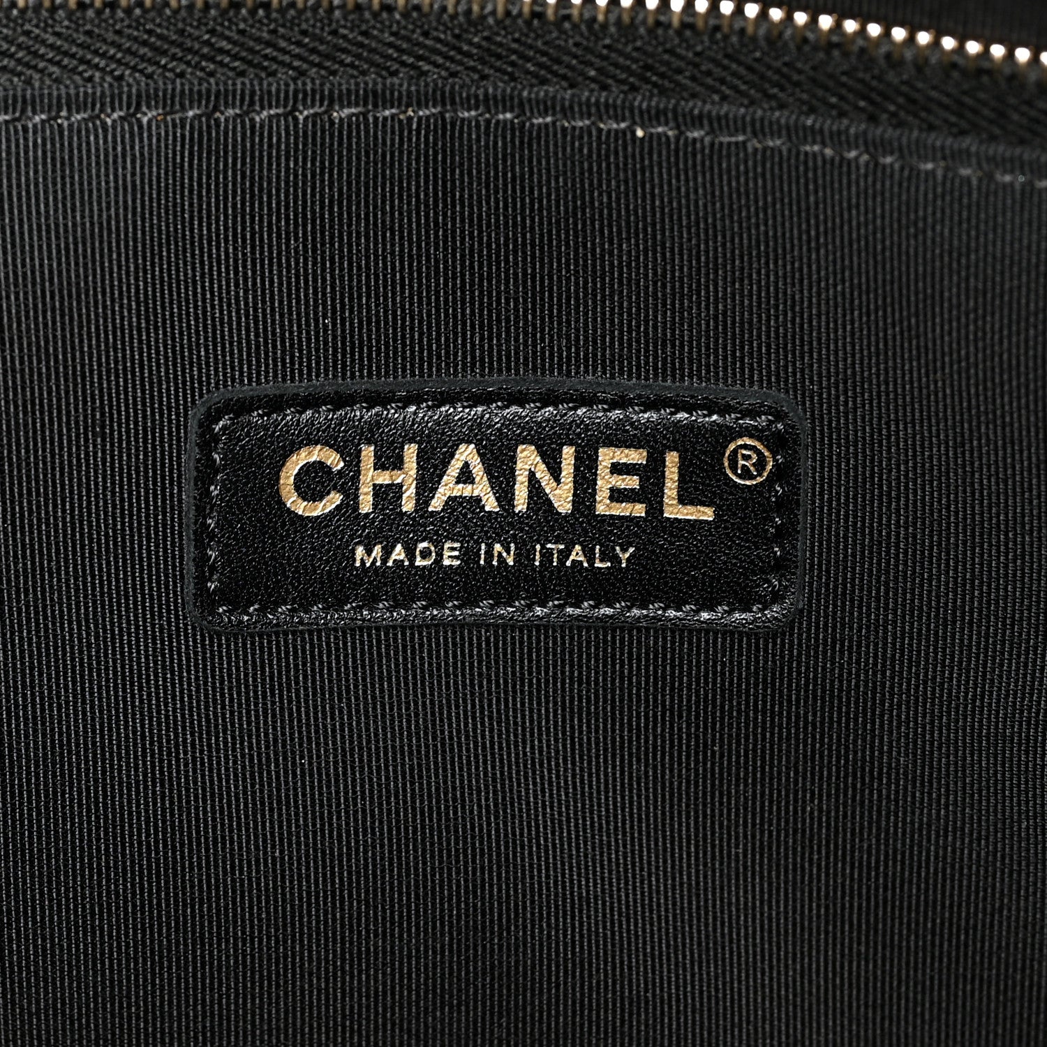 Chanel Patent Calfskin Canvas Printed Large 31 Shopping Bag Black 7 of 12