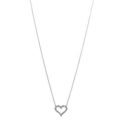 Tiffany Platinum Diamond Small Heart Pendant Necklace 1 of 8