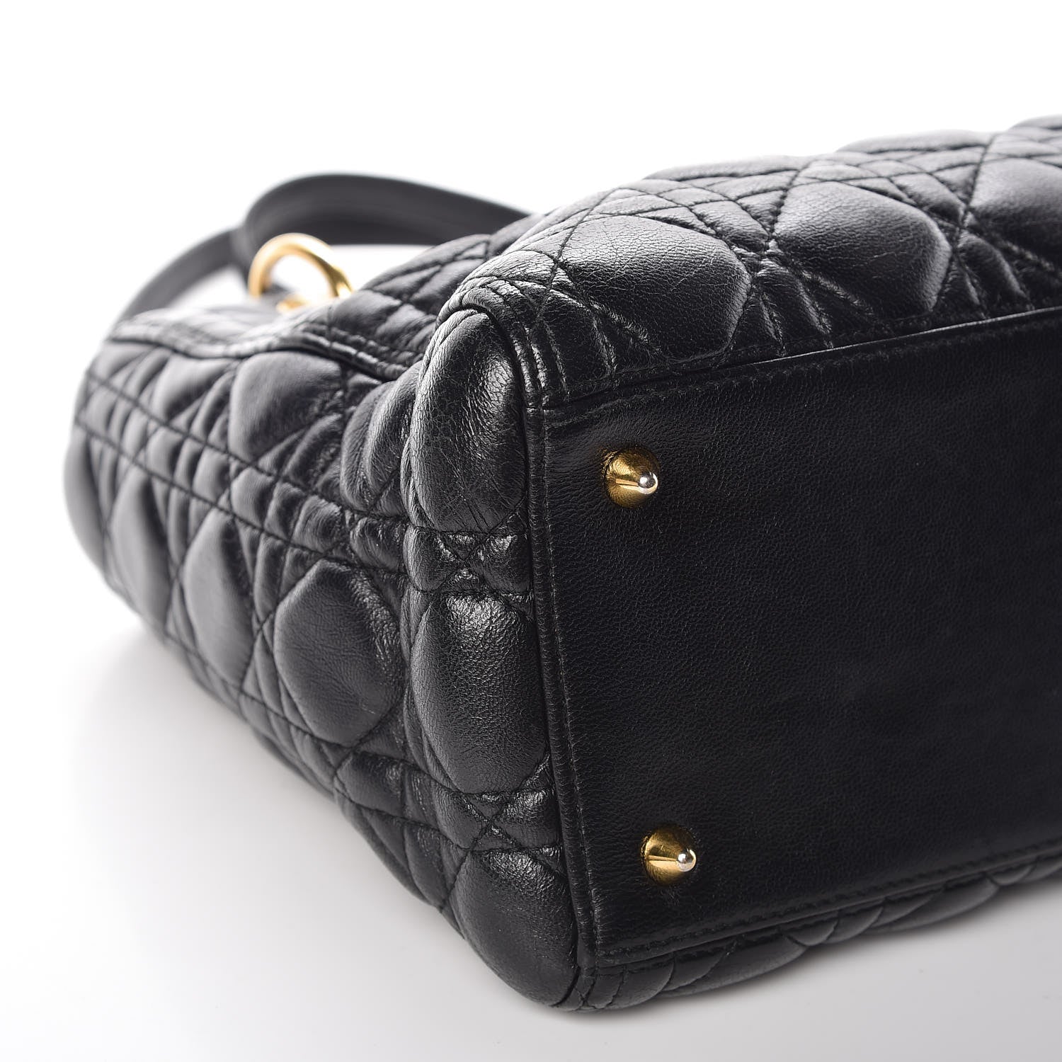 Christian Dior Lambskin Cannage Medium Lady Dior Black 10 of 12