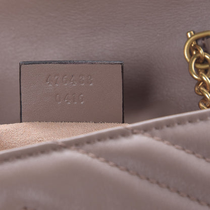 Gucci Calfskin Matelasse Super Mini GG Marmont Shoulder Bag Porcelain Rose 8 of 9