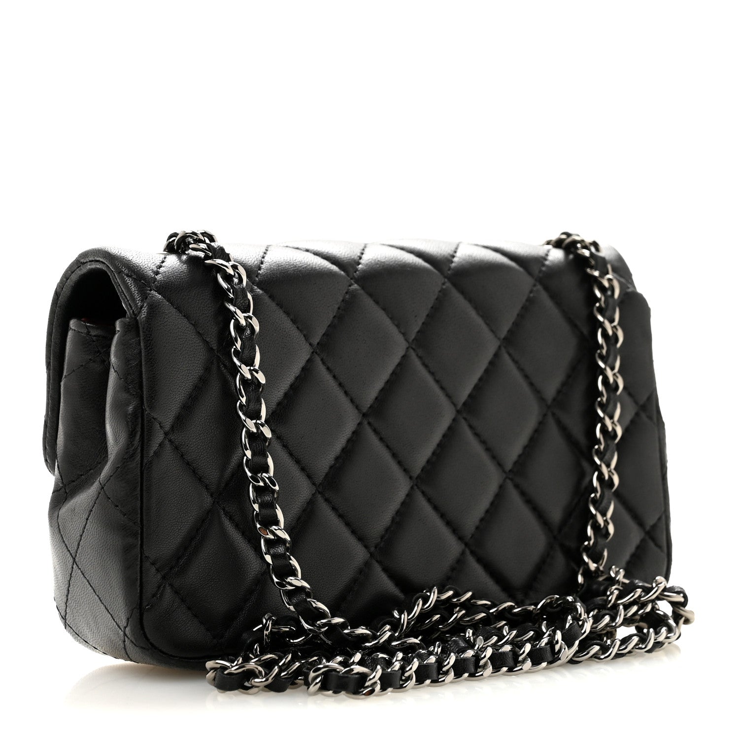 Chanel Lambskin Quilted Extra Mini Rectangular Flap Black 3 of 14