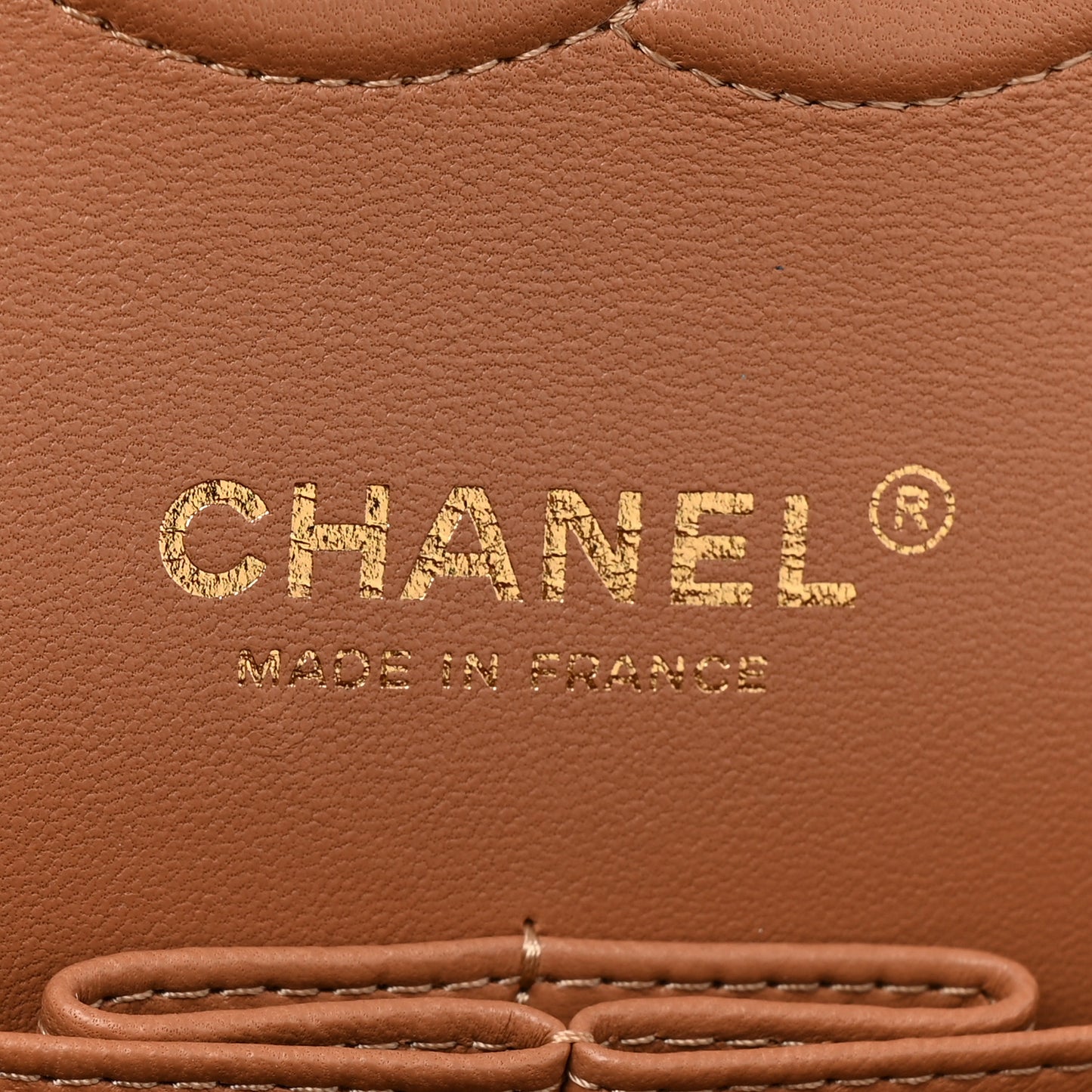 Lambskin Quilted Medium Double Flap Brown