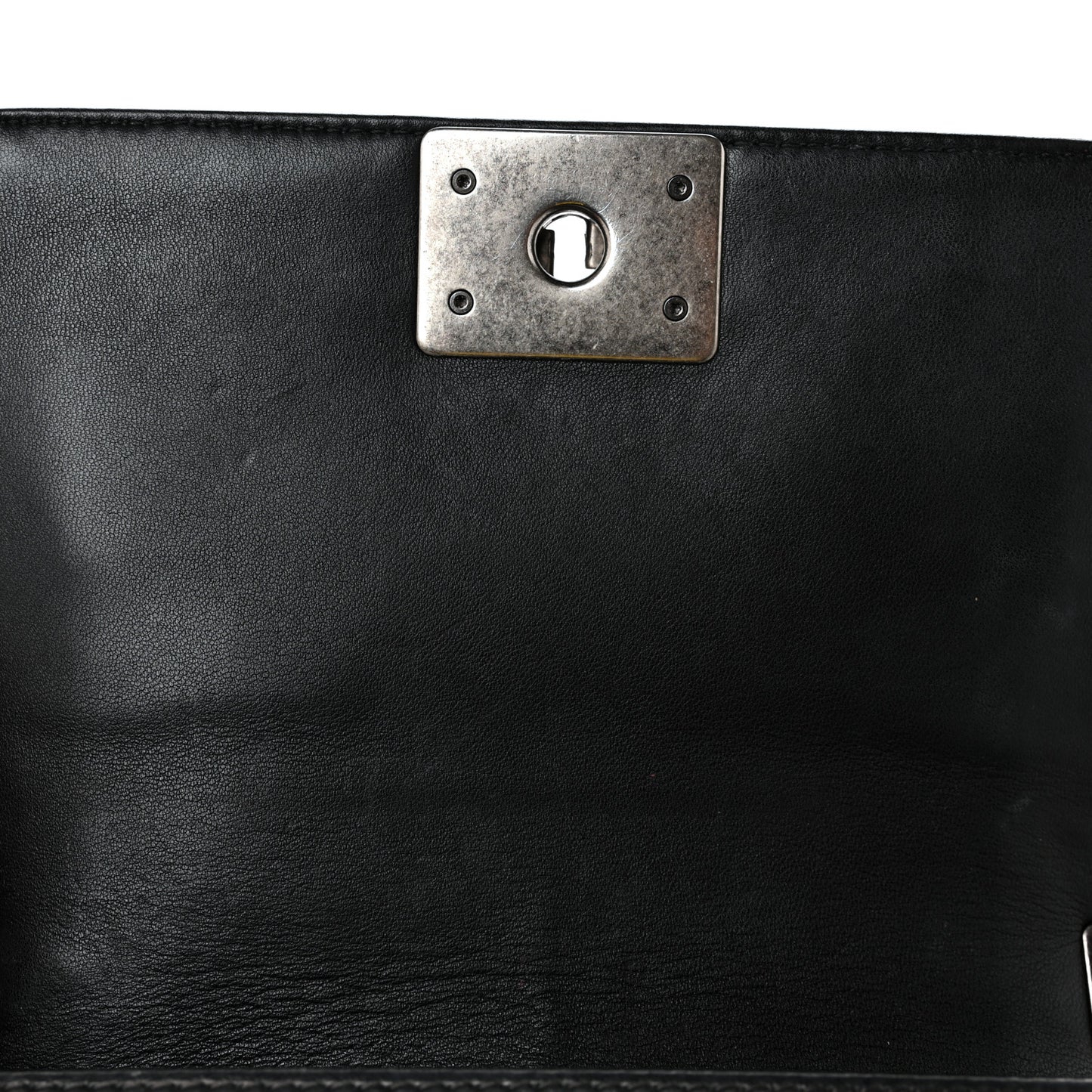 Velvet Quilted Small Boy Flap Black
