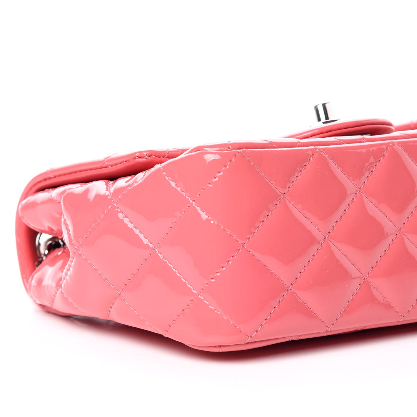 Patent Quilted Mini Square Flap Pink