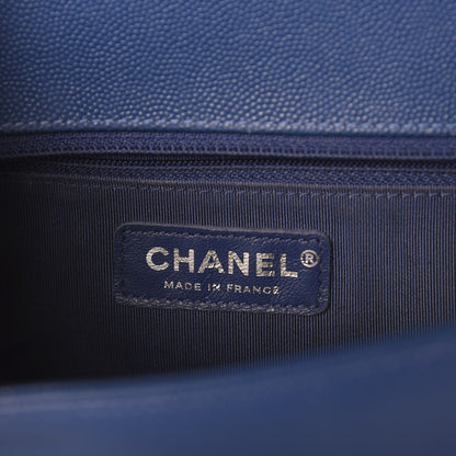 Chanel Caviar Quilted New Medium Boy Flap Dark Blue 7 of 11