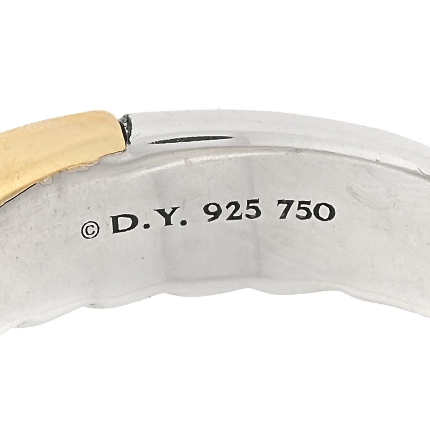 David Yurman Sterling Silver 18K Yellow Gold Narrow Crossover Ring 58 8.25 4 of 4