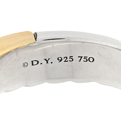 David Yurman Sterling Silver 18K Yellow Gold Narrow Crossover Ring 58 8.25 4 of 4