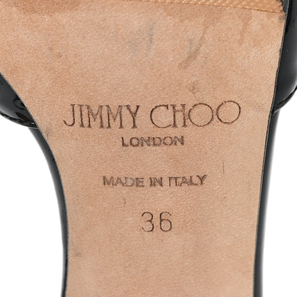 Jimmy Choo Patent Crystal Saeda 100 Pumps 36 Black 7 of 8