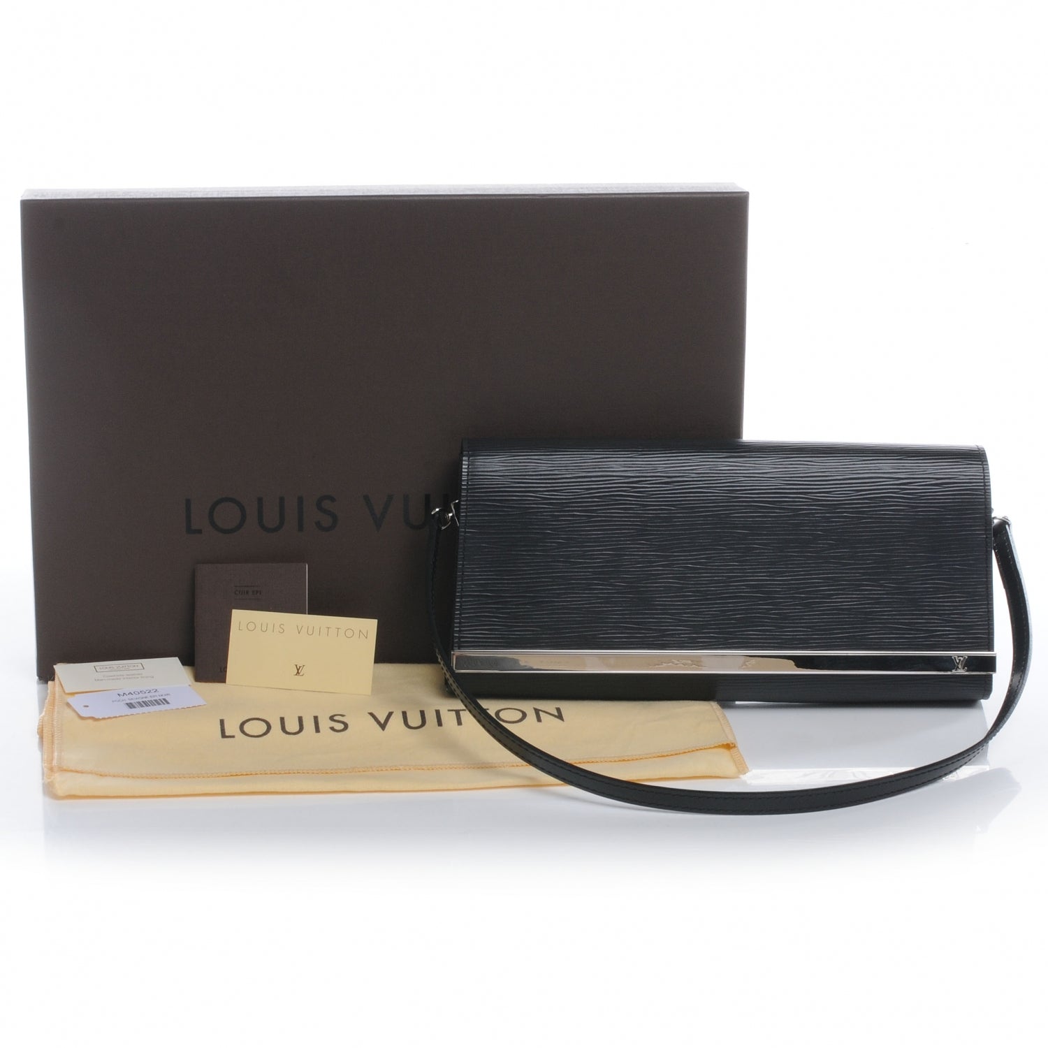 Louis Vuitton Epi Sevigne Clutch Black 5 of 8