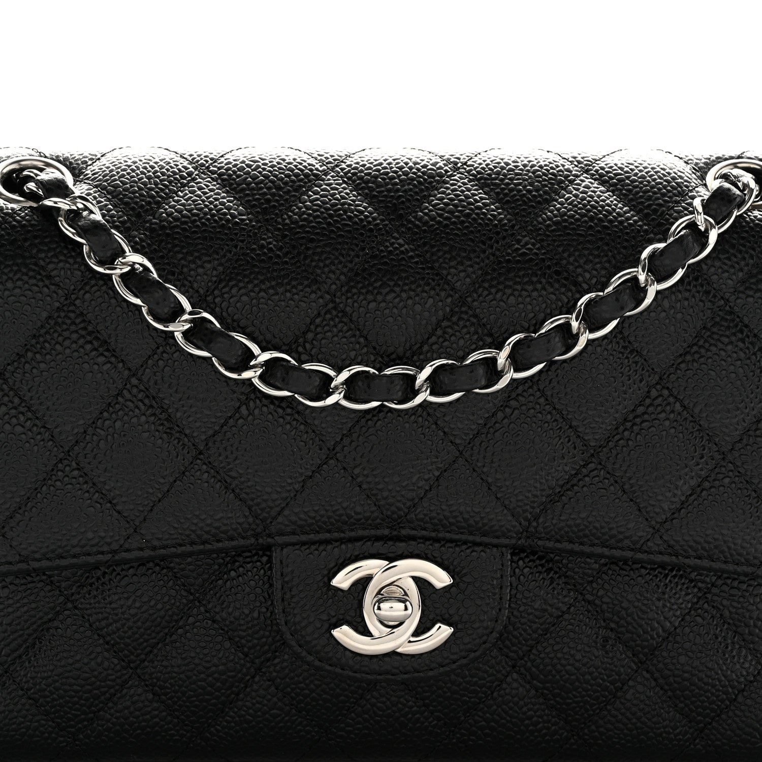 Chanel Caviar Quilted Medium Double Flap Black 8 of 10