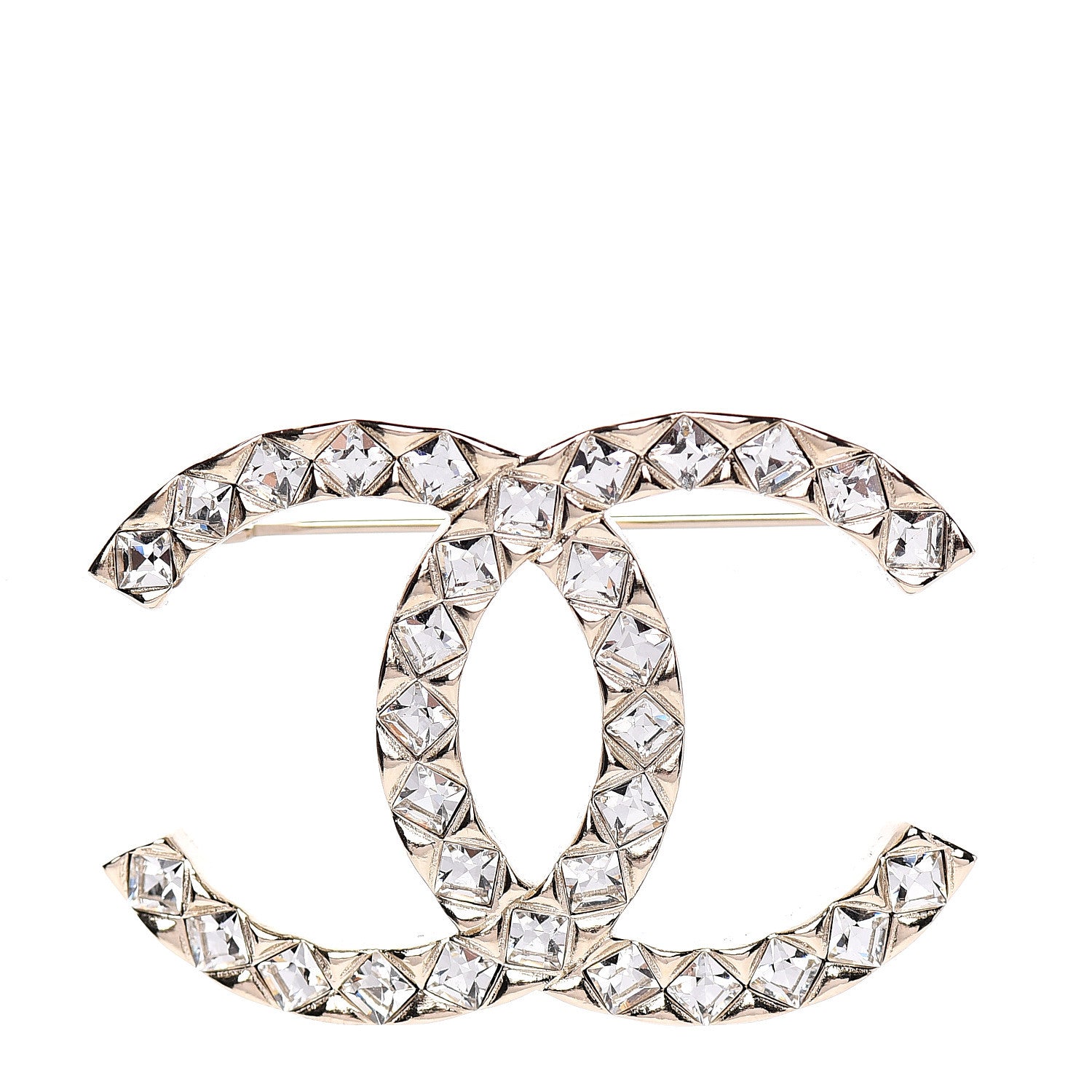 Chanel Baguette Crystal High Society CC Brooch Gold 1 of 5