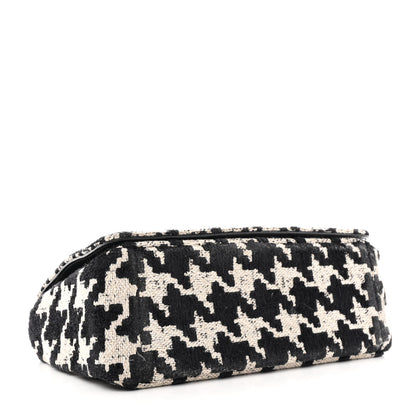 Christian Dior Tweed Houndstooth Medium Caro Bag Black Beige 4 of 10