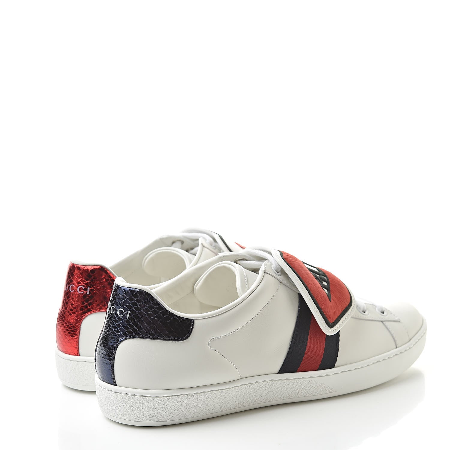Gucci Calfskin Ayers Blind For Love Embroidered Womens Ace Sneakers 39.5 White 4 of 10
