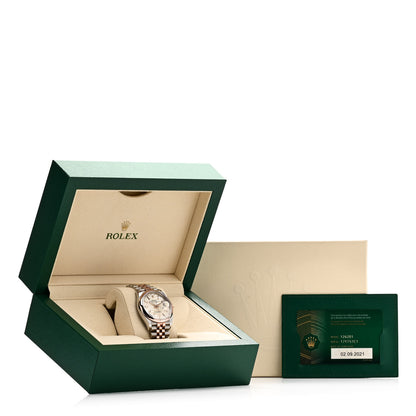Rolex Stainless Steel 18K Everose Gold 36mm Oyster Perpetual Datejust Watch Silver Palm 126201 5 of 5