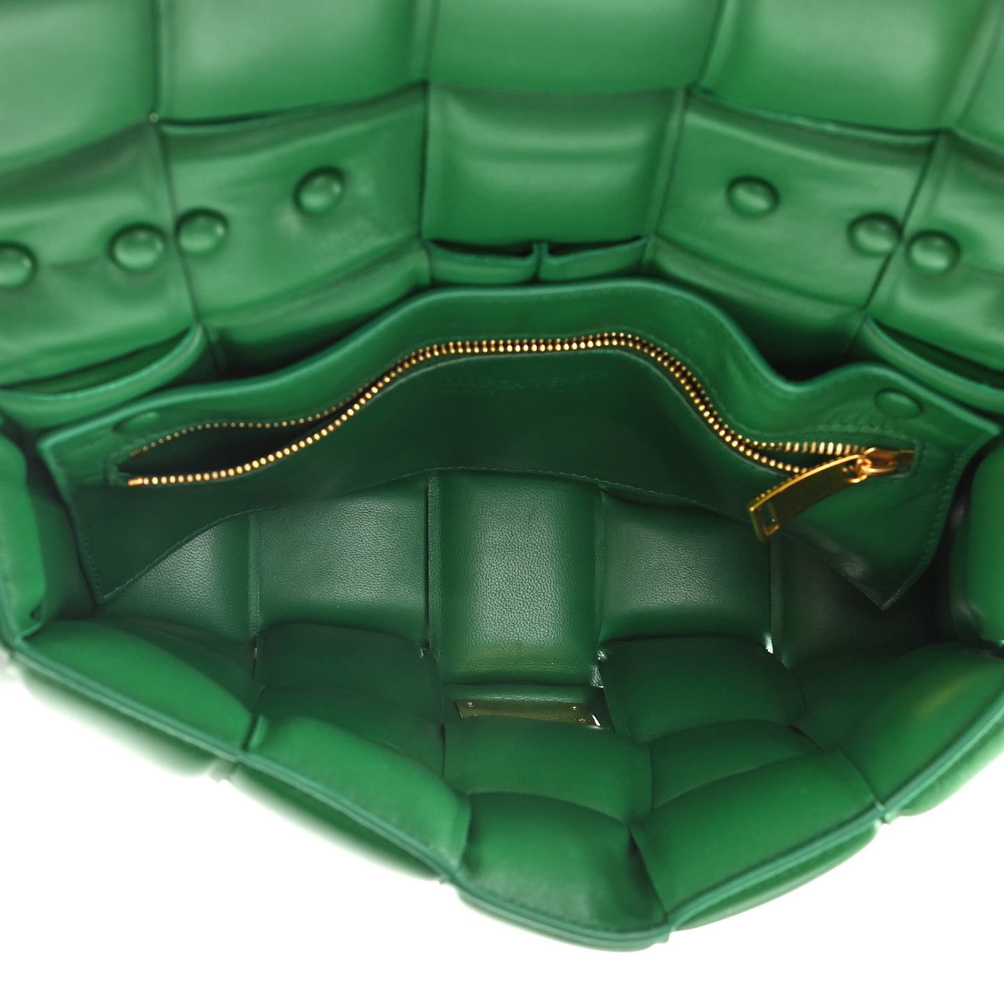 Lambskin Maxi Intreccio Padded Chain Cassette Crossbody Bag Racing Green