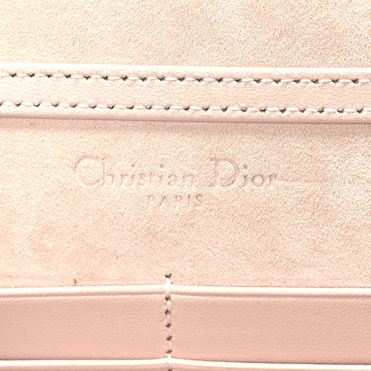 Grained Calfskin Diorama Wallet on Chain Pouch Rose Poudre