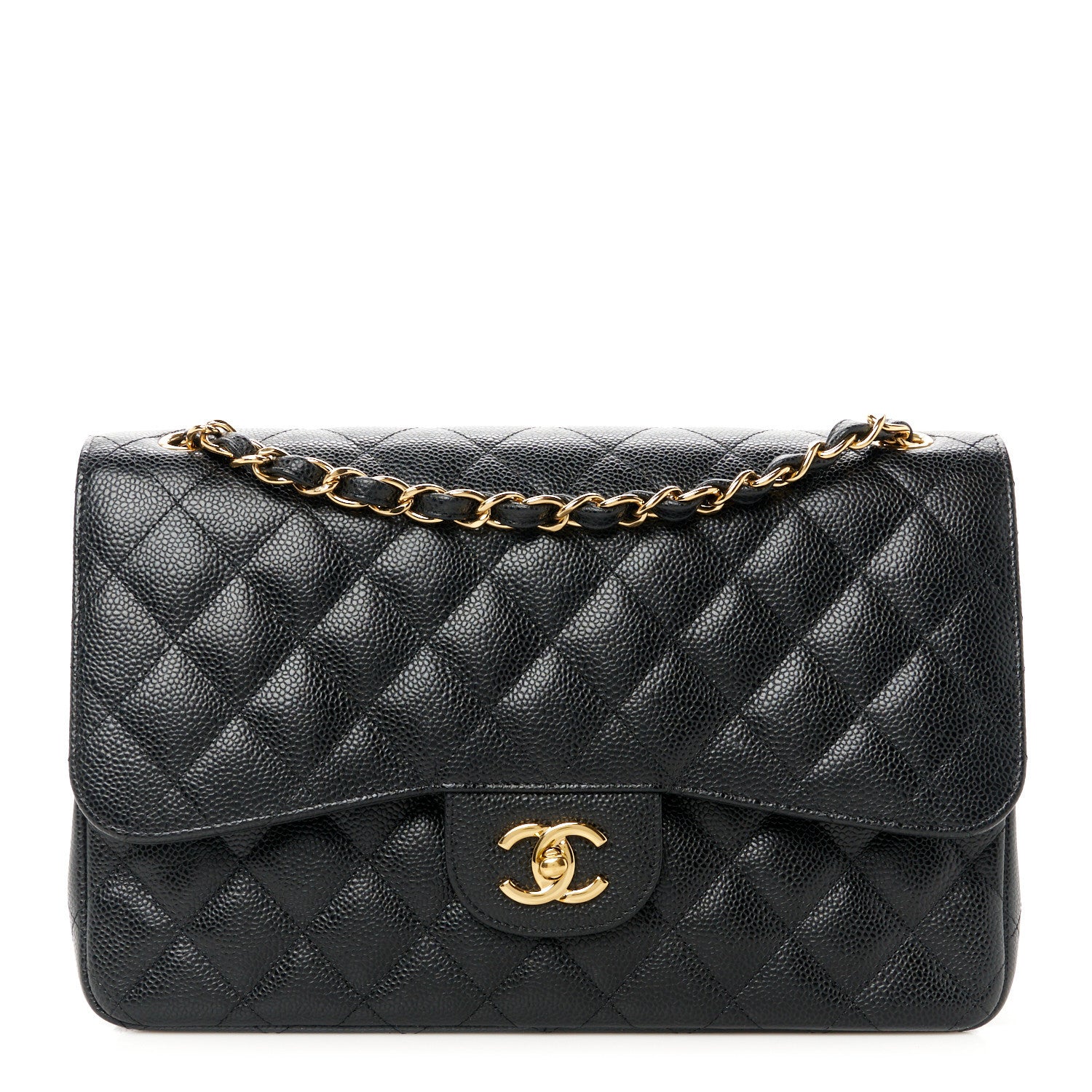 Chanel Caviar Quilted Jumbo Double Flap Black 1 of 12