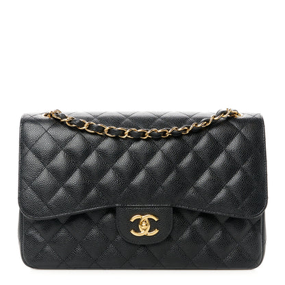 Chanel Caviar Quilted Jumbo Double Flap Black 1 of 12