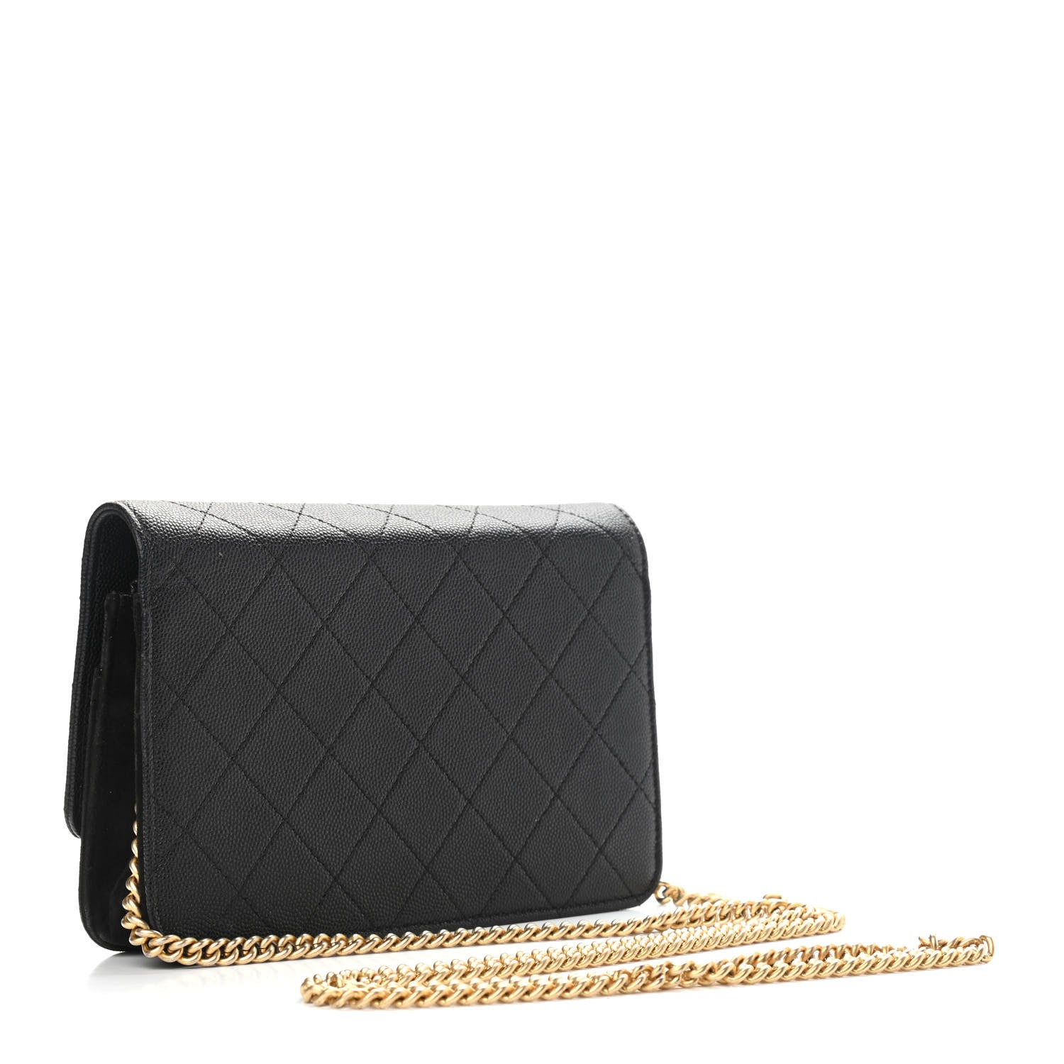 Chanel Caviar Suede Stitched Lady Coco Wallet On Chain WOC Black 3 of 11