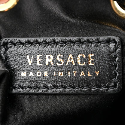 Versace Satin Medusa Drawstring Bucket Bag Black 6 of 10
