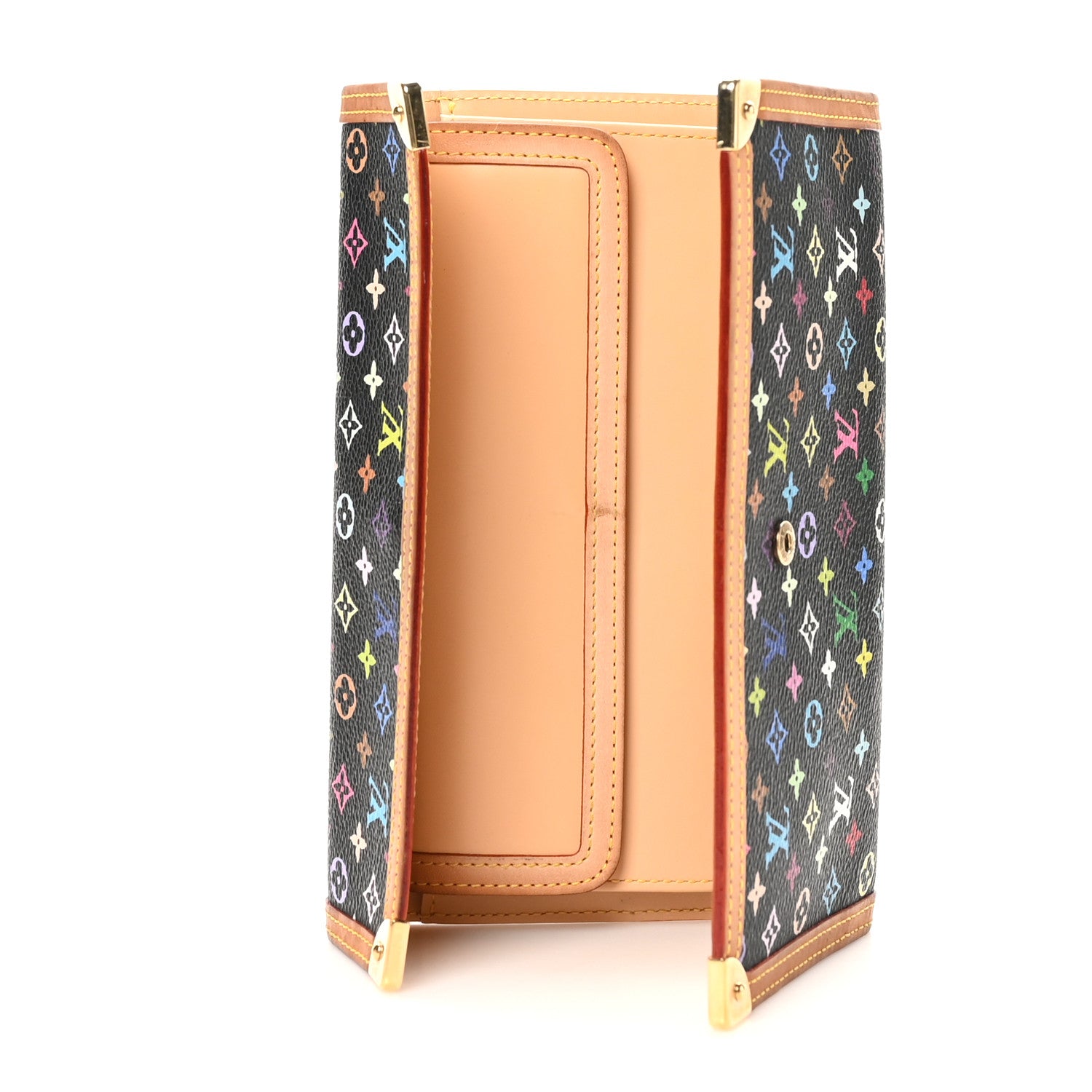 Louis Vuitton Monogram Multicolor Porte Tresor International Wallet Black 5 of 9