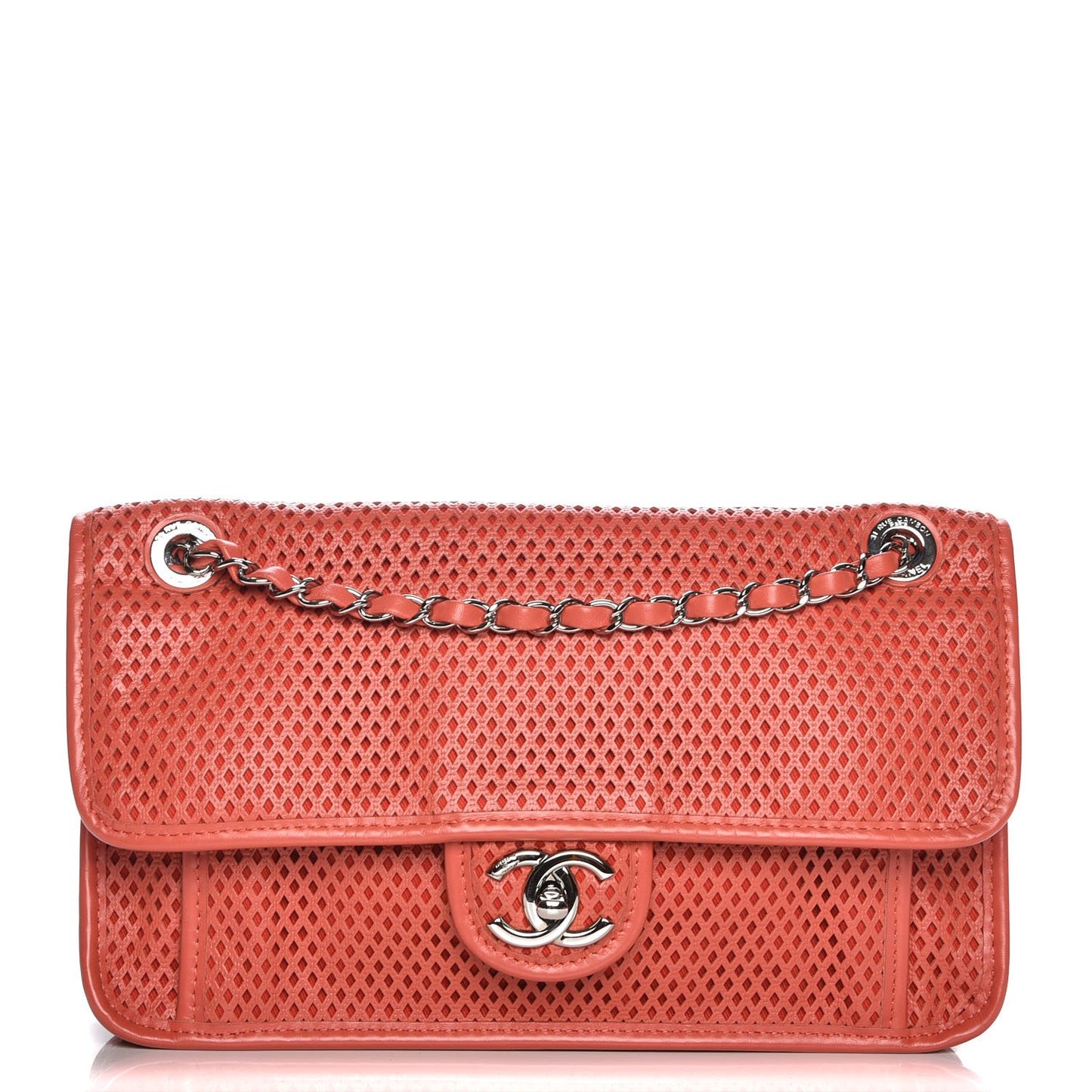 Perforated Calfskin Up In The Air Flap Red