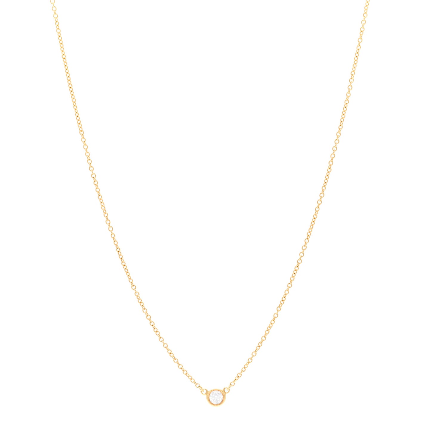 18K Yellow Gold Diamond .12ct Elsa Peretti Diamonds by the Yard Pendant Necklace