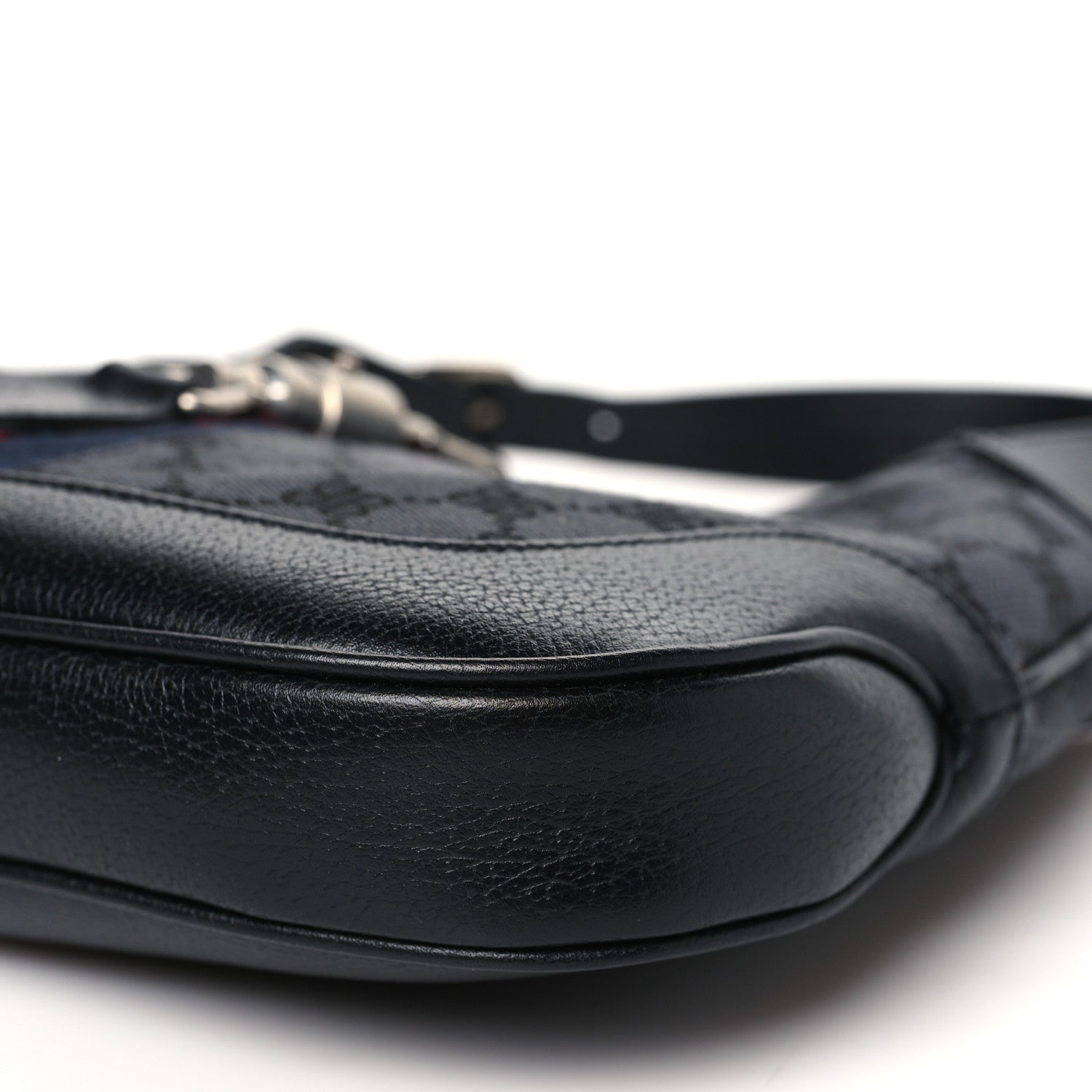 Gucci X BALENCIAGA BB Monogram Calfskin Web Small Jackie 1961 Hobo Black 10 of 10