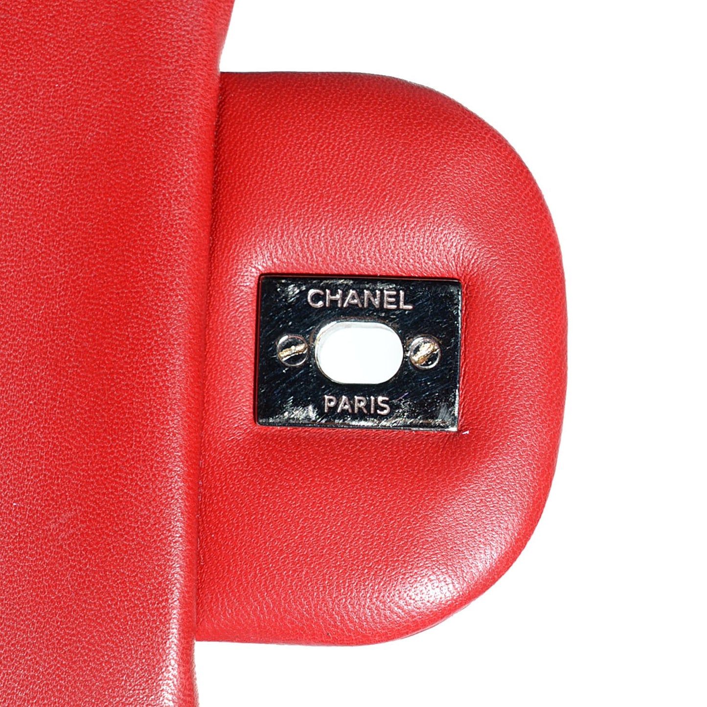 Lambskin Quilted Jumbo Double Flap Red
